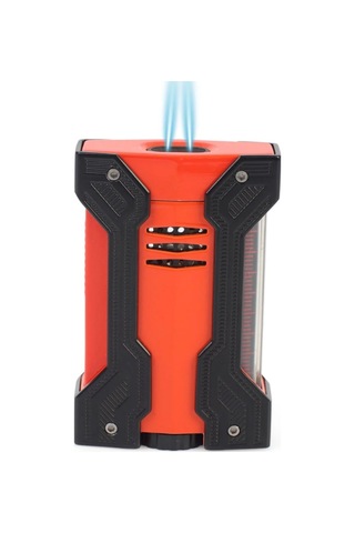 Conquistador Çift Torch Turuncu Siyah Defi Extreme Dizayn Metal Puro Çakmağı Cnq-026