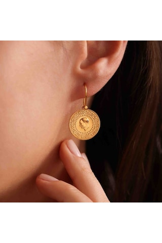 Sembol Gold 14 Ayar Altın Çeyrekli Küpe