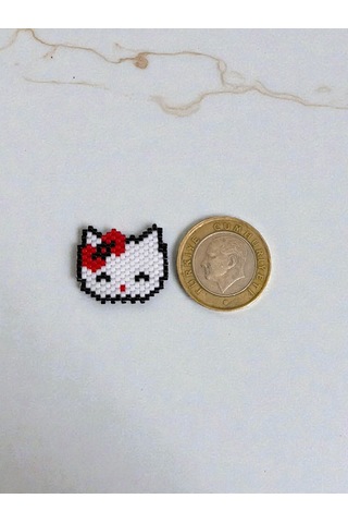 Hello Kitty Figürlü Miyuki Anahtarlık&çanta Süsü Siyah - Beyaz