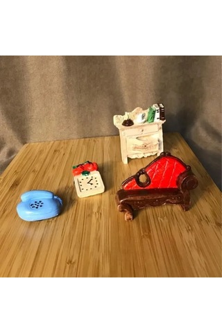 Uretti - Pınar 2572 - 9351 El Yapımı 4'lü Tematik Minyatür Eşyalar Magnet