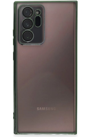 Özel Galaxy Note 20 Ultra Kılıf Lensli Silikon - Yeşil Fırsat