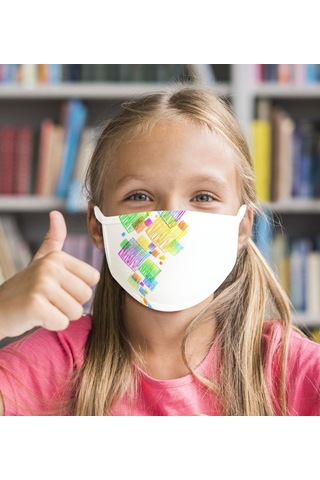 Yıkanabilir Beyaz Çocuk Maske-15