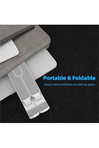 Masaüstü 6 Kademeli 13 Cm Taşınabilir Katlanabilir Tablet Ve Telefon Tutucu Stand Beyaz Akrobat Beya