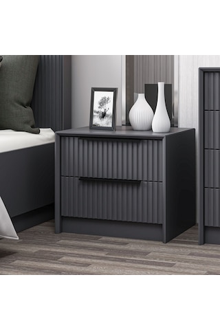 Kale Luxe 2 Çekmeceli Komodin - Antrasit