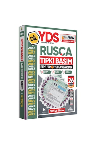 2026 YDS Rusça ÖSYM Tıpkı Basım Çıkmış Soru Deneme Paketi Dijital Çözümlü 26lı Fasikül SETİ