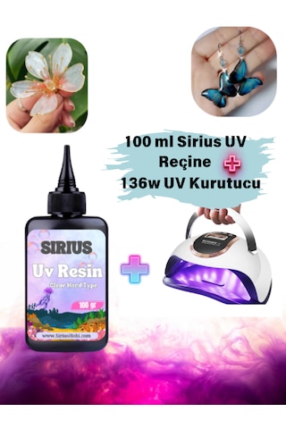 Sirius Uv Reçine Sert Tip-hızlı Kürlenen 100 Ml 136w Uv Epoksi Kurutucu Seti
