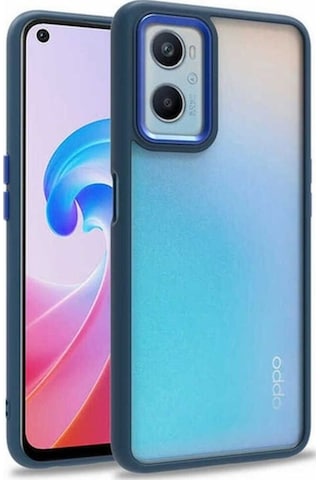 Oppo A76 Kılıf Zore Flora Kapak Mavi