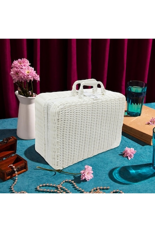 Suntek Piknik Sepeti Dokuma Kreş, Bebek Dolabı, Bebek Bezi, Beyaz