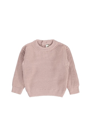 Civil Baby Arkadan Düğmeli Basic 6-18 Ay Kazak - Pudra