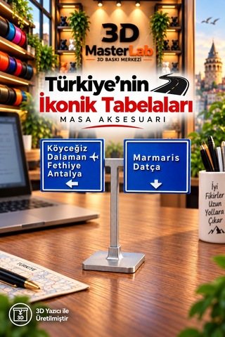 Türkiye Nin En Güzel Yol Ayrımı Tabelası 3d Baskı Dekoratif Masa Aksesuarı Minyatür Yol Tabelası