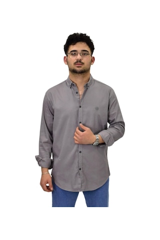 Erkek Büyük Beden Spor Likralı Gömlek Bgl-st04486 Gri