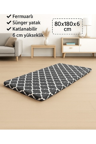 Sünger Yatak 80x180x6 Cm, Yer Yatağı, Balkon Yer Minderi,şantiye,karavan,deprem Yatağı-karaçatı