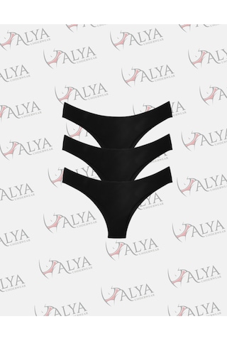 Alya Underwear Kadın Brazilian Külot 3 Adet Beyaz Siyah