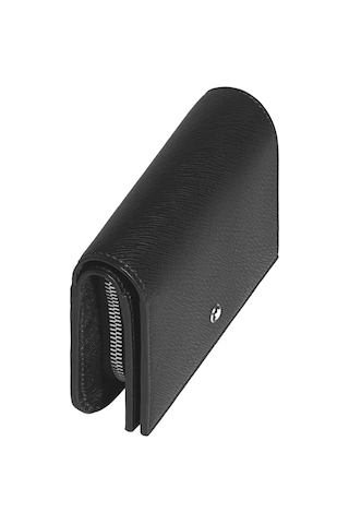Montblanc Sartorial Deri Fermuarlı Ve 6 Bölmeli Cüzdan 222977 Siyah