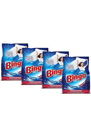 Bingo Matik Ultra Beyaz için Toz Çamaşır Deterjanı 4 x 4 KG