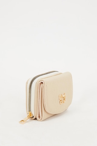 Krem Kabartma Desen Cüzdan Krem