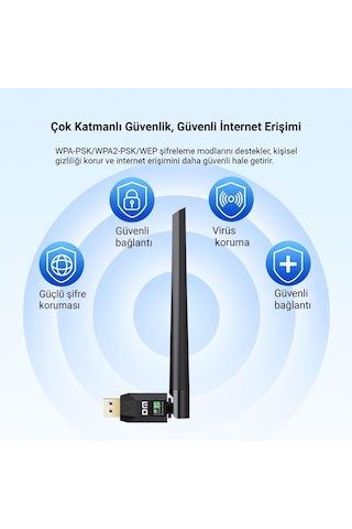 Lexroo Ad087 Bluetooth 5.0 Adaptör - 600mbps Dual Band Wifi Alıcı Verici Access Point