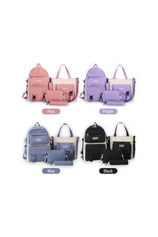 Kangvka Büyük Kapasiteli Kore Tarzı Kadınlar İçin Keten Çanta Seti - Günlük Ve Seyahat İçin Şık Ve Pratik Blue