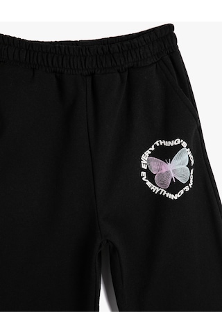 Koton Jogger Eşofman Altı Beli Lastikli Cepli Baskı Detaylı Siyah 4wkg40244ak 4WKG40244AK999 Siyah