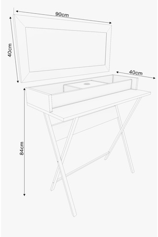 Dekorfim DF02105B Aynalı Makyaj Masası