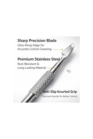 Yıwu Metal Kronk Tırnak Eti İtici, Temizleme Kiti Et İtici & Çıkarıcı Çelik Kronk, Profesyonel Manikür Kronk 13cm