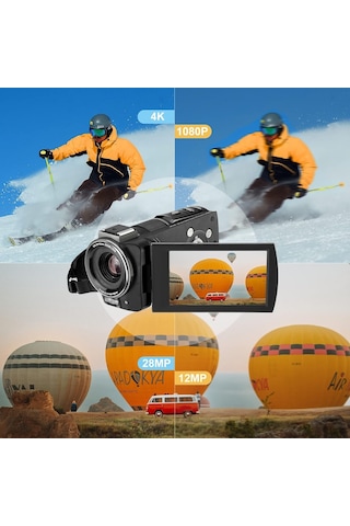 Ordro AX65 3.5" Wi-Fi UHD IPS Video Kamera