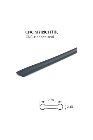 Contacall Cnc Kızak Fitili Cnc Sıyırıcı Contası 5 Metre Siyah