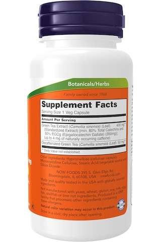 Now Foods Egcg Green Tea Extract 400 Mg 90 Veggie Kapsül Usa Menşeii Dmmedicineden