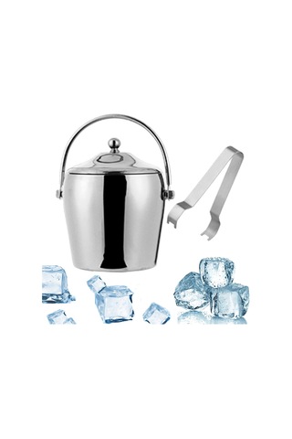 Homyl Barbekü Bar Partisi Için Çift Duvar Buz Kovası İçecek 1.2l Gümüş Çok Renkli