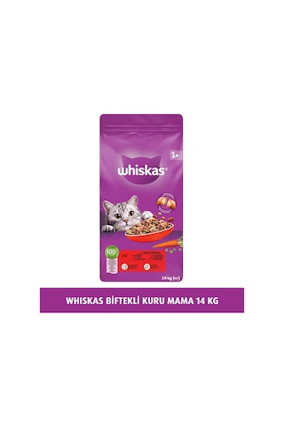 Whiskas Biftekli ve Havuçlu Yetişkin Kedi Maması 14 KG