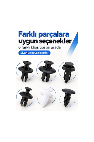 Oto Kaplama Klipsi Tampon Ve Trim Sabitleme Perçinleri Çok Amaçlı Klips Seti