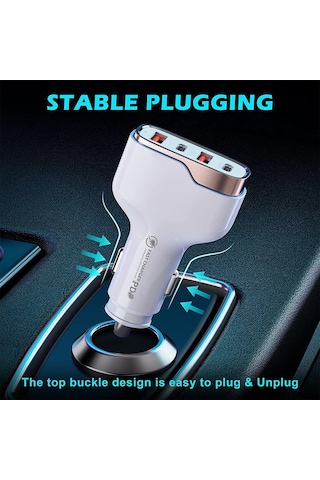 Mt36 4 Portlu Type-c Usb Araç Hızlı Şarj Çakmaklık Adaptörü Toplamda 96w Şarj Gücü Qc 3.0 18w Pd 30w Turbo Ş