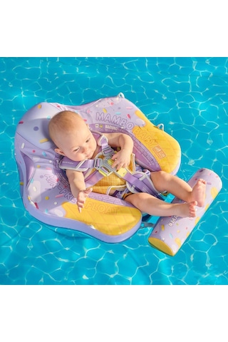 Mambobaby Yüzme Simidi - Purple Ice Cream, Emniyetli, Gölgelikli Ve Ayak Destekli