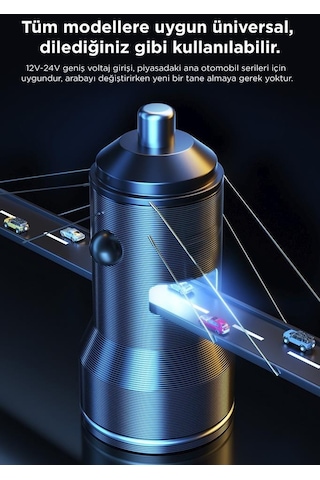 Torima C01 Siyah 2 Usb Port Girişli Transmitter Araç Şarj Cihazı