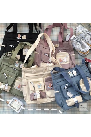 Pembe Su Geçirmez Kadın Çanta Omuzdan Askili Çanta Bayan Askılı Çanta Oxford Crossbody Çanta Tote Kitap Çanta Kızlar İçin Satchels Pembe