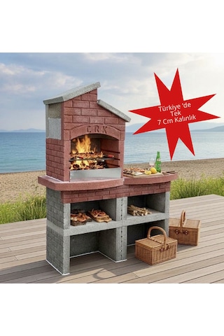 Mangal Barbekü 70 Lik Çatı Masalı Model Barbekü Gross Gri - Kırmızı Mangal Barbekü 70 Lik Çatı Masalı Model Barbekü Gross Gri - Kırmızı