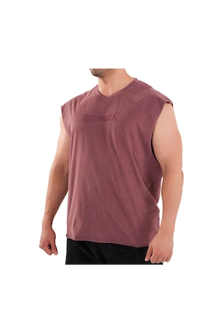 Kingsize Nutrition Kingsize Darksteel Antik Yıkamalı Kolsuz T-shirt Bordo Bordo