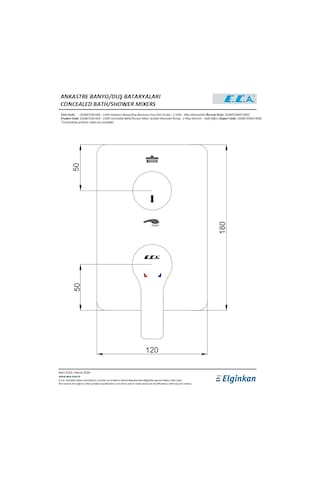 Eca Luna Ankastre Altın Banyo Banyo Bataryası Sıva Üstü Grubu - 2 Yollu 102867236-KDE Altın