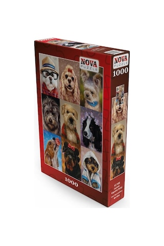 Nova 1000 Parça Sevimli Köpekler Kolajı Puzzle