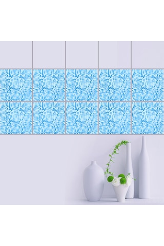 Yaozixa Klasik Akdeniz Stili Pvc Otomatik Yapıştırıcı Duvar Levhaları 20x20cm 10 Adet - Ev Dekoru İçin Kolay Uygulama Ve Kaldırma Özelliği Diğer