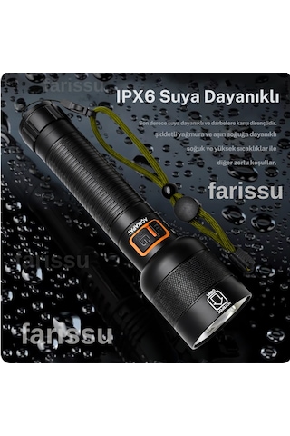 Everton Rt-063 A Beyaz Lazer Taktik El Feneri - 30w 2000 Lümen Profesyonel Aydınlatma Siyah