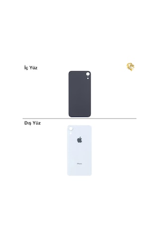 Apple iPhone Uyumlu Xr Beyaz Renk Arka Kapak Arka Cam Batarya Kapağı Lazer Kesim Kapak Pil Kapağı