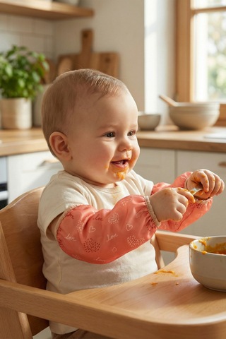 Sıvı Geçirmez Lastikli Bebek Mama Beslenme Kolluğu Seti Çocuk Aktivite Etkinlik Kol Kılıfı Love