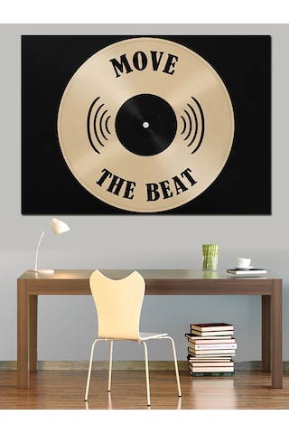 Vinil Plak "move The Beat" Dekoratif Kanvas - Mdf Ahşap Tablo
