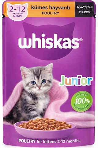 Whiskas Junior Kümes Hayvanlı Yavru Kedi Konserve Maması 85 Gr 6 Adet