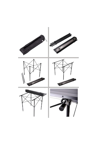 Exent Full-Alüminyum Yanmaz- Kırılmaz Hafif Kamp-Piknik Masası 70 CM Siyah