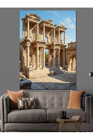 Antik Kent Tapınak Kalıntıları Dekoratif Kanvas - Mdf Ahşap Tablo