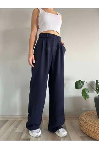 Hazel Kadın Lacivert Smart Palazzo Pantolon-lacivert Lacivert
