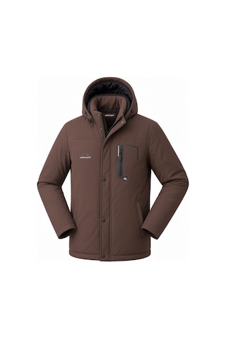 Oksit Tuc 2034 İçi Polar/kürk Astarlı Su İtici Termal Softshell Erkek Mont - Soğuk Geçirmez Spor Kaban Büyük Beden Erkek Mont Kahve