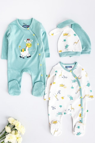 Babymod Zürafa Figürlü Uzun Kollu İkili Bebek Tulum 001